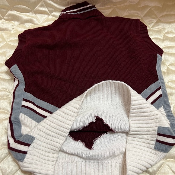 Raiders Cheer Knit Sweater Vest Maroon White Silver River Vale Team Sports - Picture 4 of 4